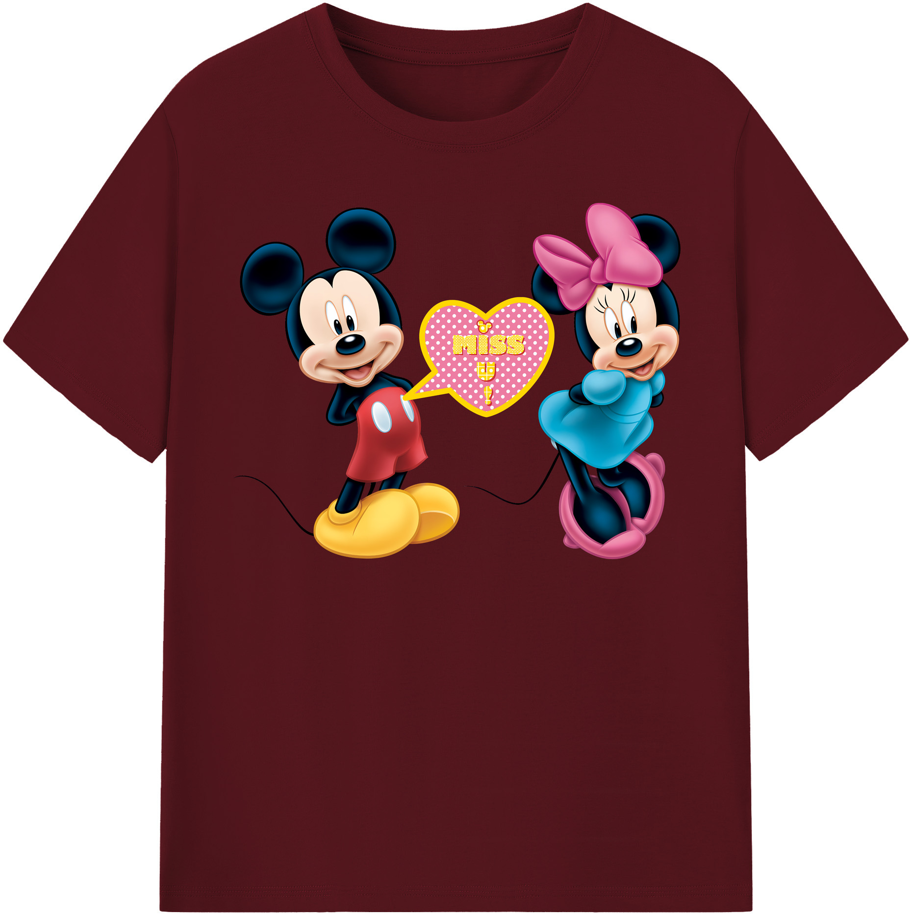 （画像用） ミッキーマウス Mickey Mouse 綿100％半袖Tシャツ（フロントプリント）